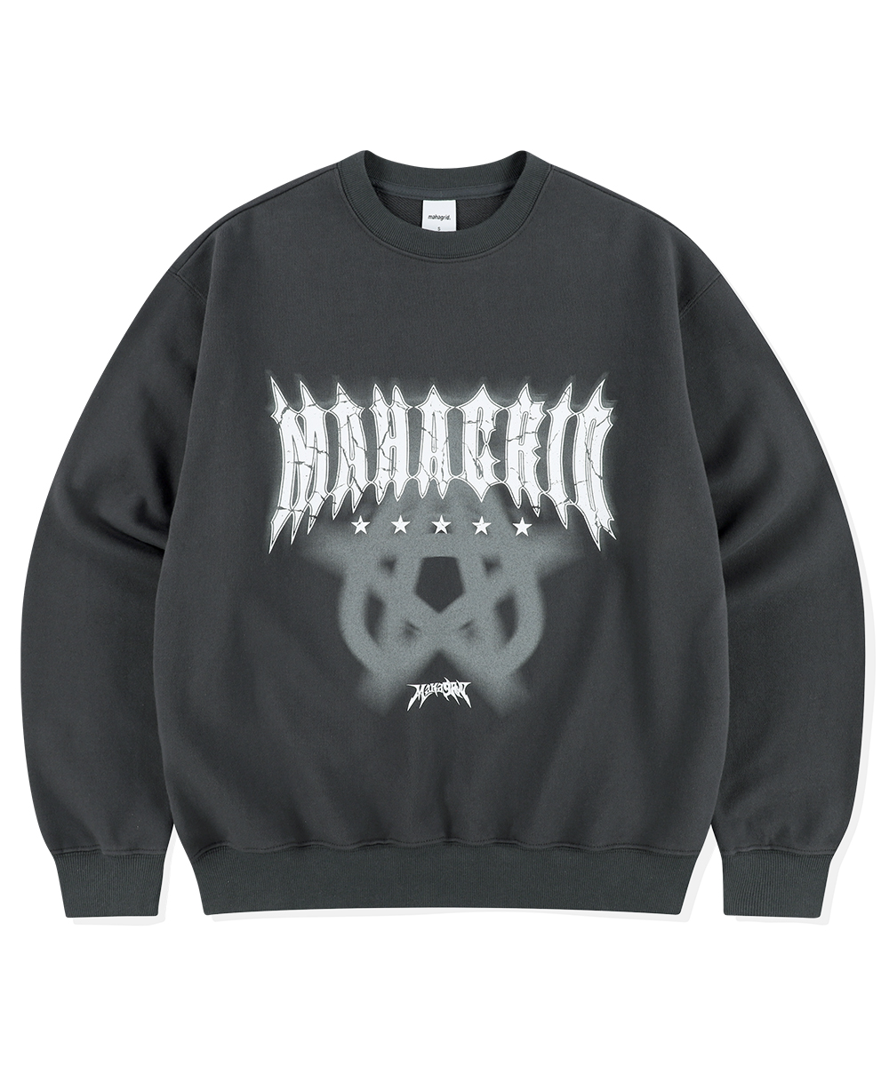 【mahagrid】24SS★ STAR LOGO SWEATSHIRT STAR LOGO SWEATSHIRT[CHARCOAL] - MAHAGRID