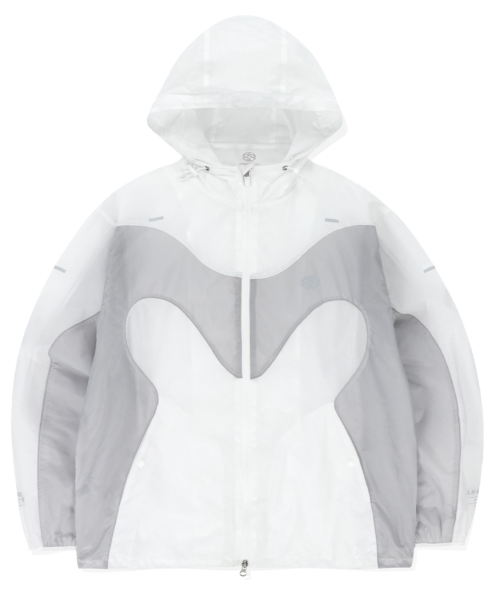 WAVE M LOGO HOODED WINDBREAKER[GREY]