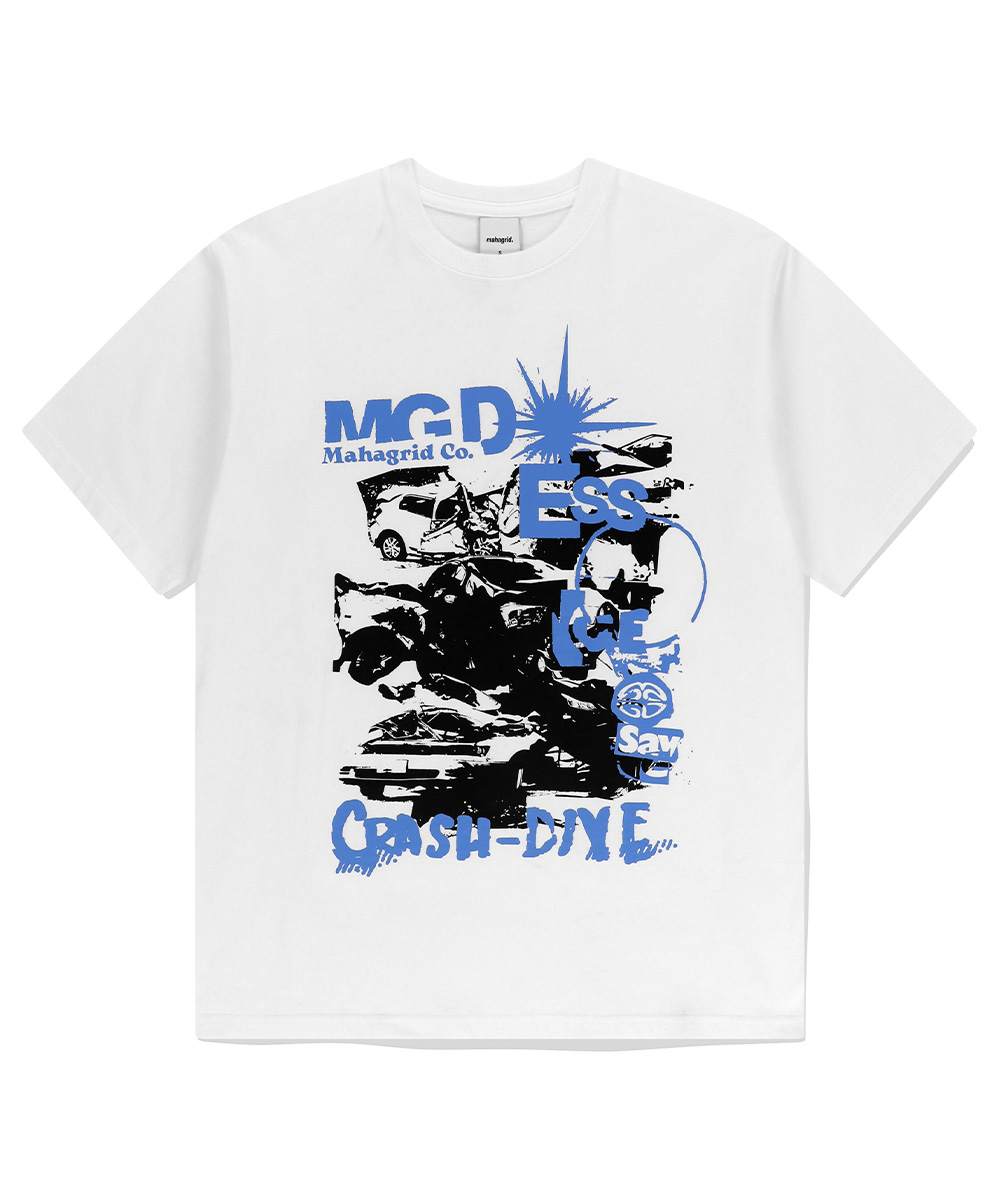 【mahagrid】24SS★ CRASH TEE CRASH TEE[WHITE] - MAHAGRID