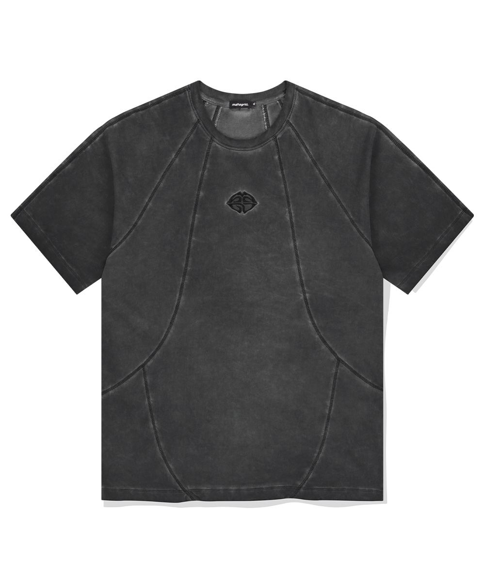 CURVED SEAM PIGMENT TEE[CHARCOAL]