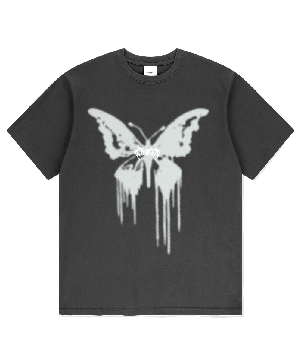 [Shipping Begin 5/6]BUTTERFLY GOTH TEE[CHARCOAL]