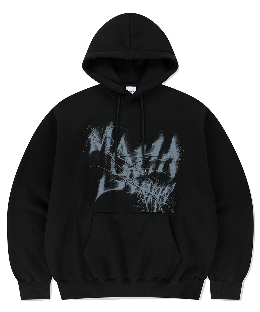 【mahagrid】23FW★ INK BLEED HOODIE INK DISTORTION HOODIE [BLUE] - MAHAGRID