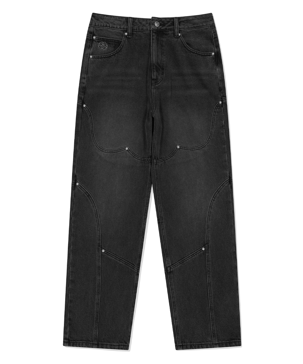 【mahagrid】24FW★ WESTERN DENIM PANT WESTERN DENIM PANT [BLACK] - MAHAGRID