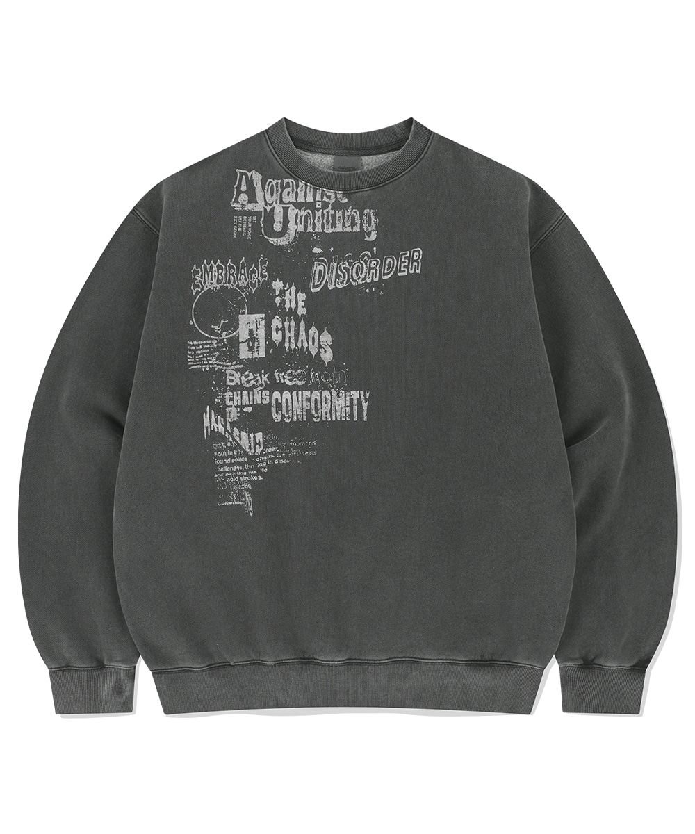 【mahagrid】24FW★ DISORDER PIGMENT SWEATSHIRT MAHAGRID