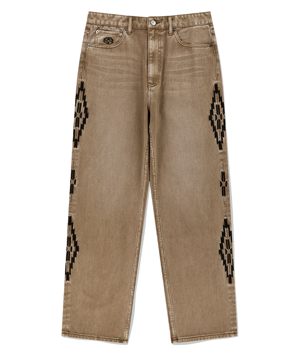 【mahagrid】24FW★ ORTEGA DENIM PANT ORTEGA DENIM PANT [BROWN] - MAHAGRID