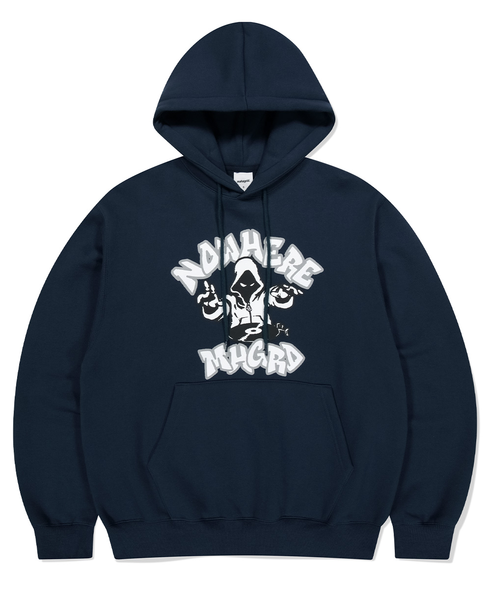 【mahagrid】24FW★ NOWHERE DJ HOODIE NOWHERE DJ HOODIE [NAVY] - MAHAGRID