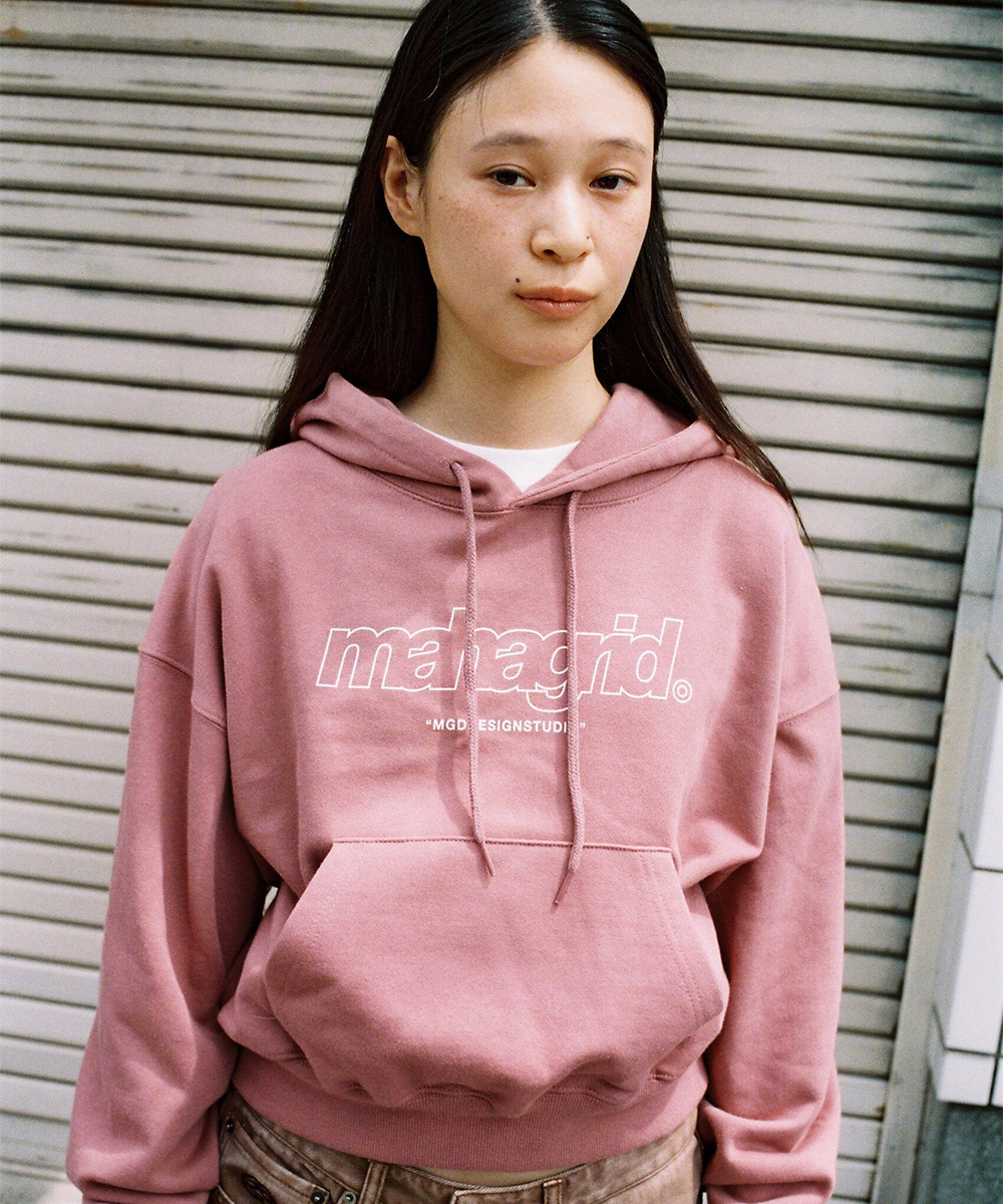 THIRD LOGO CROP HOODIE [BROWN] - MAHAGRID