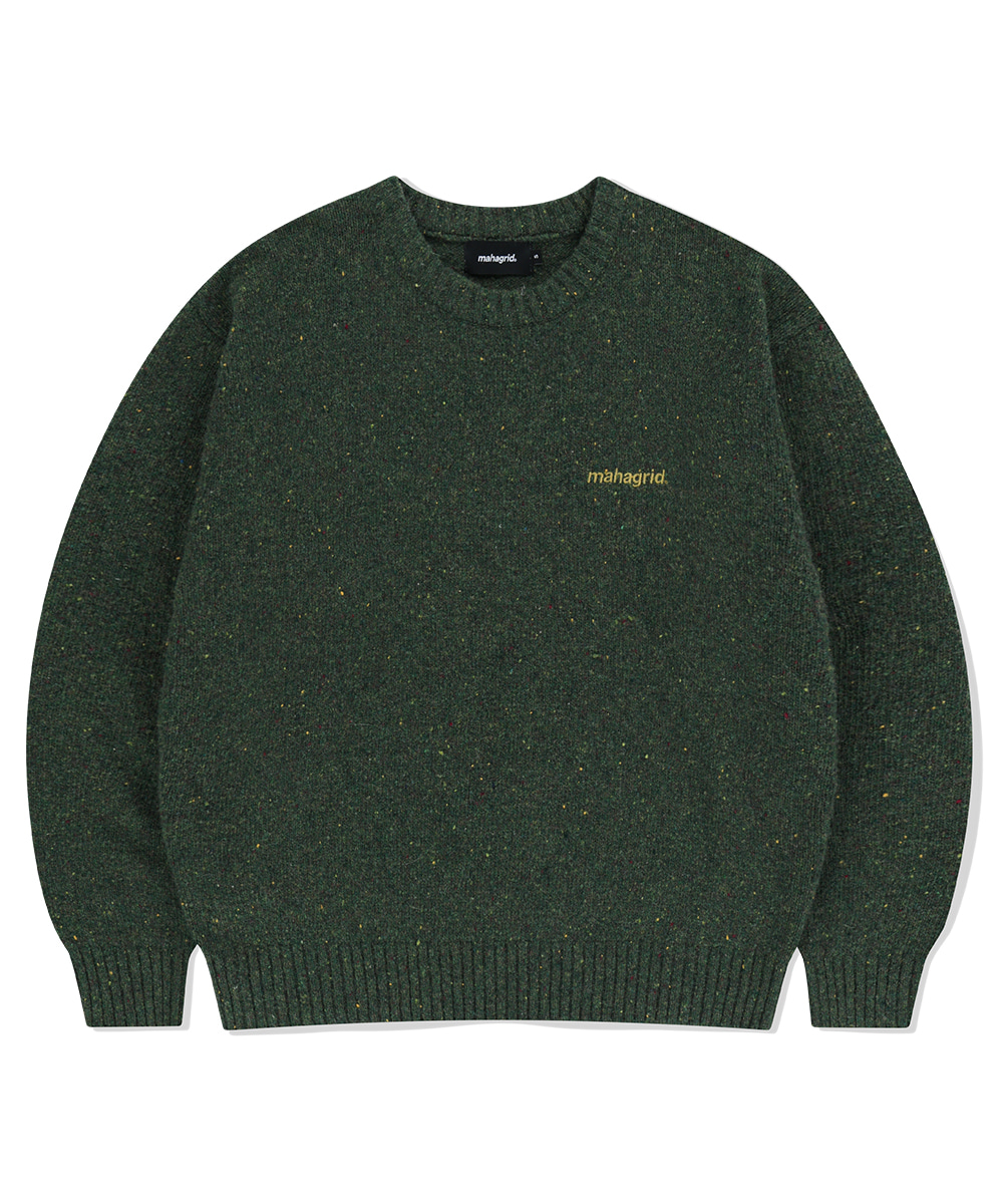 BASIC LOGO NEP KNIT SWEATER [GREEN] - MAHAGRID