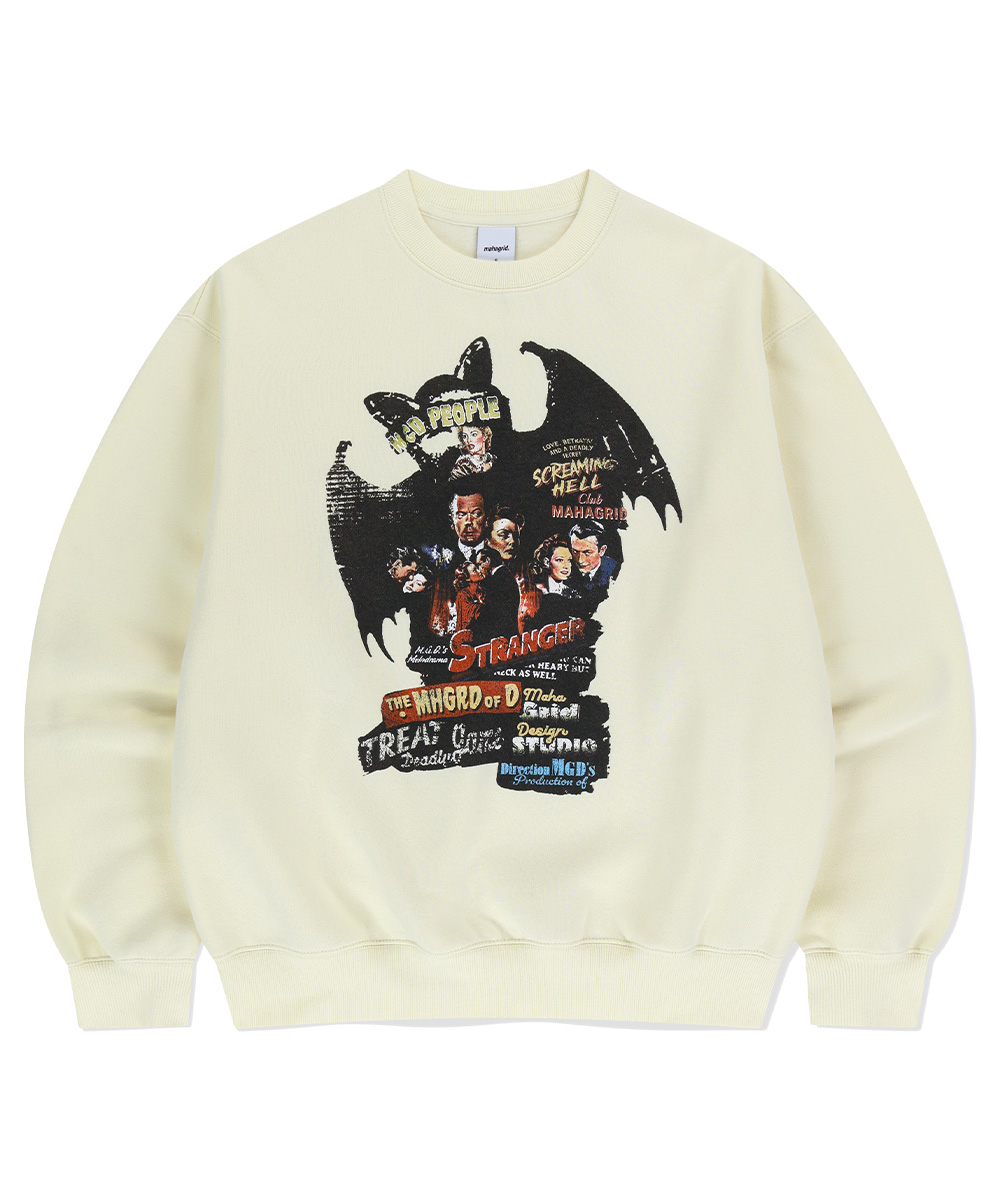 さらに100円引き◆MAHAGRID◆BAT POSTER COLLAGE SWEATSHIRT BAT POSTER COLLAGE SWEATSHIRT [GREY] - MAHAGRID