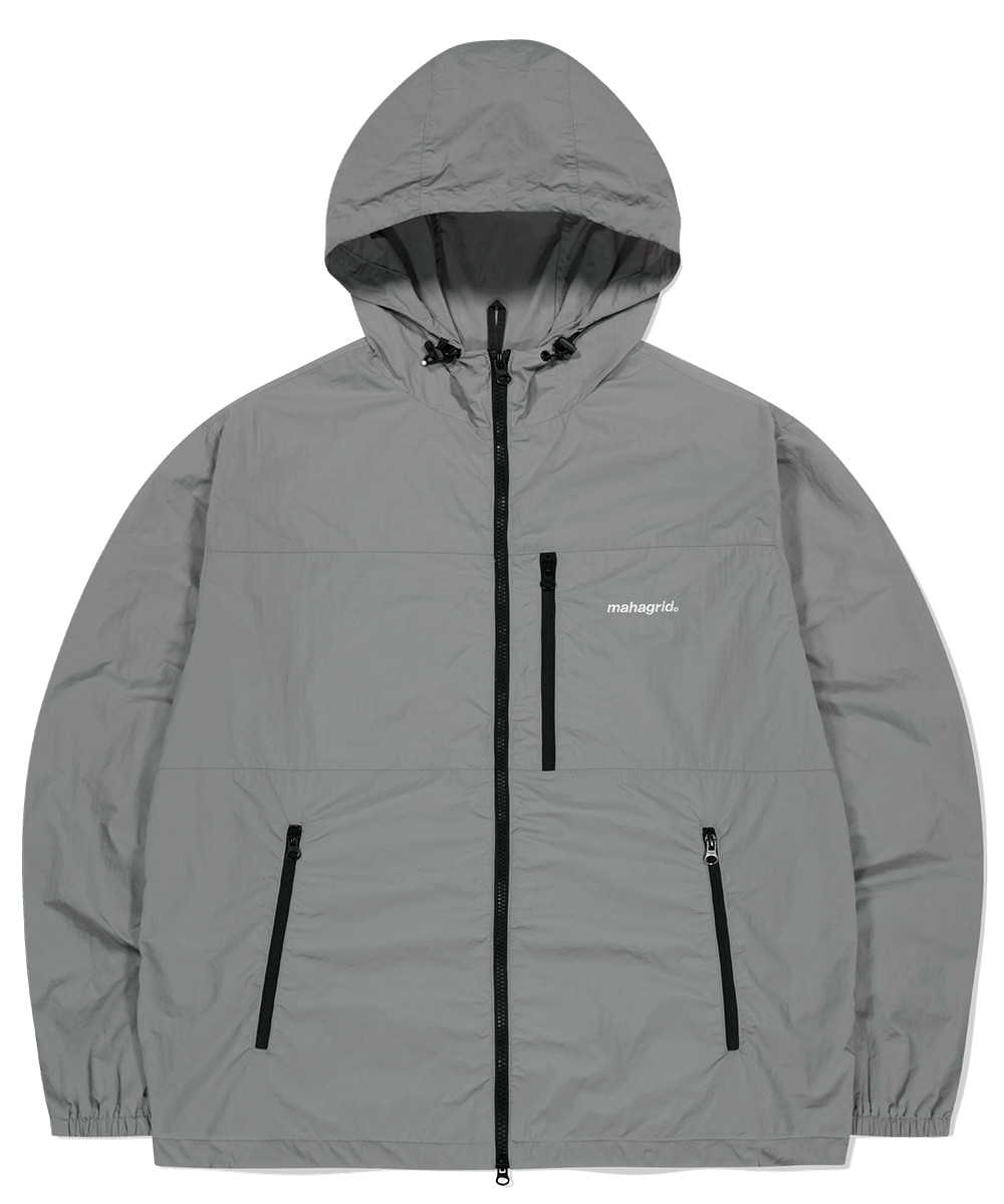 【mahagrid】24FW★ BASIC LOGO NYLON WINDBREAKER BASIC LOGO NYLON WINDBREAKER [GREY] - MAHAGRID