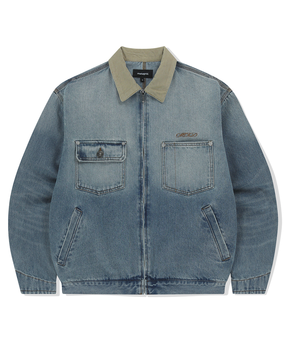 【mahagrid】25SS★ DUNGAREE DENIM JACKET DUNGAREE DENIM JACKET[BLUE] - MAHAGRID