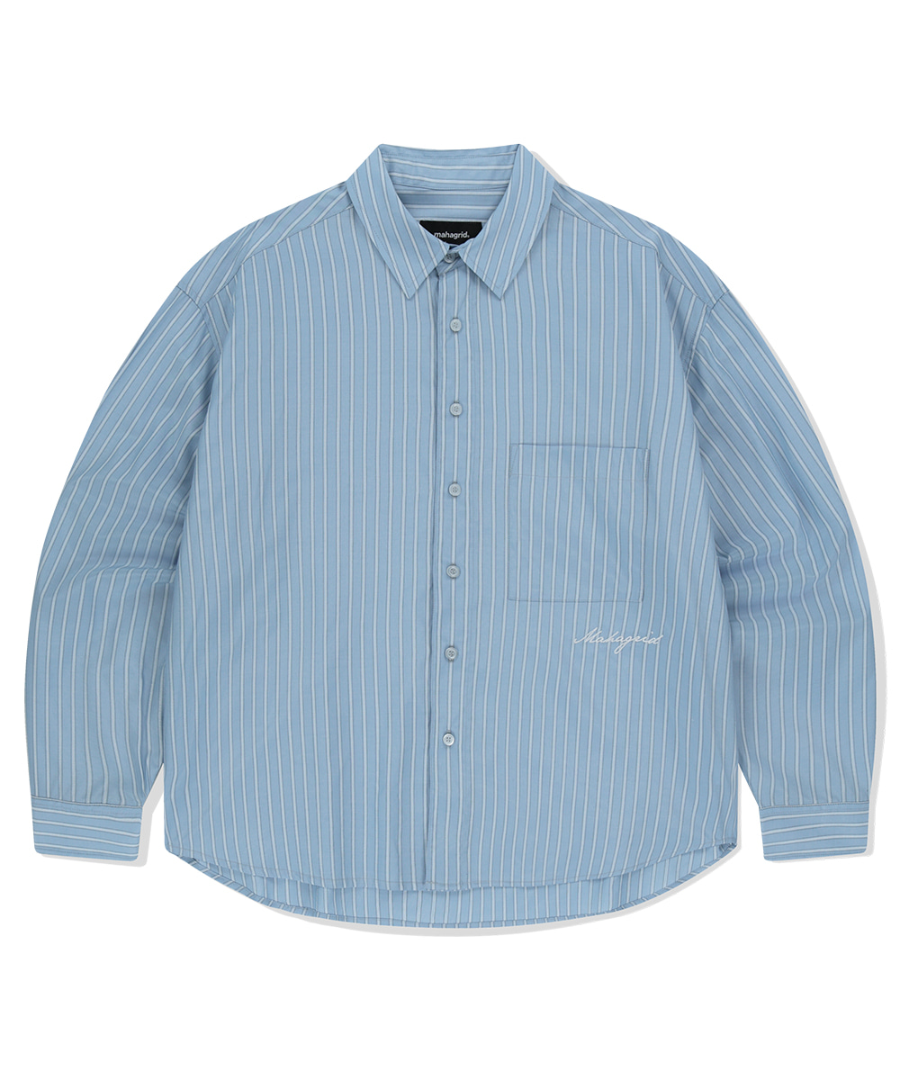 【mahagrid】25SS★ COMFORT STRIPE SHIRT COMFORT STRIPE SHIRT[SKYBLUE] - MAHAGRID