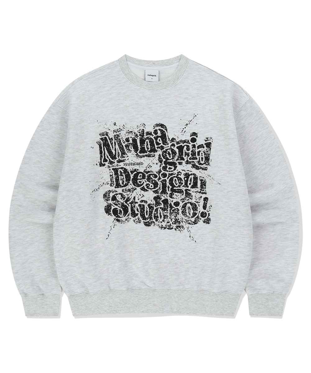 【mahagrid】23FW★ POSTER SWEATSHIRT Mahagrid MGD Design Studio 100% Cotton Mens Medium Gray