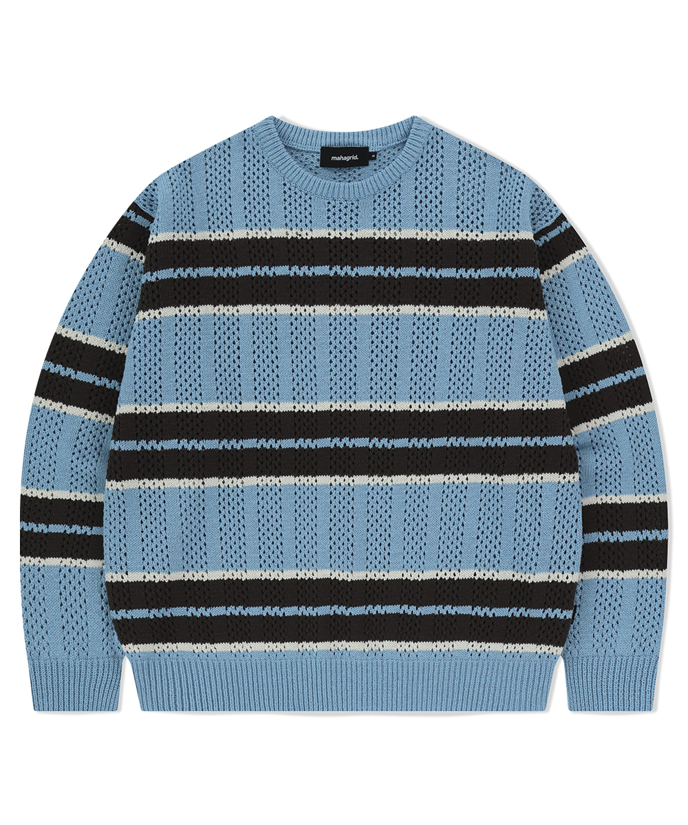 MESH STRIPE KNIT[BLACK] - MAHAGRID