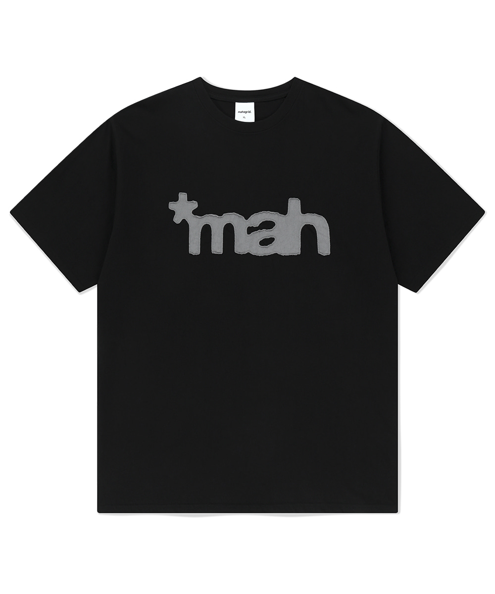 【mahagrid】25SS★ mah CUT OFF APPLIQUE TEE mah CUT OFF APPLIQUE TEE[BLACK] - MAHAGRID
