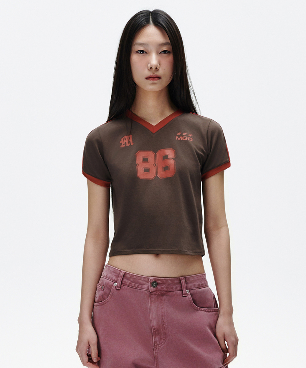 【mahagrid】25SS★ FOOTBALL RINGER TEE FOOTBALL RINGER TEE[BROWN] - MAHAGRID