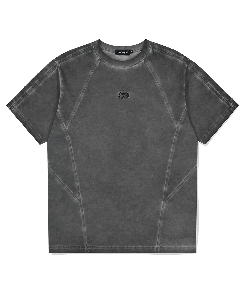 【mahagrid】25SS★ mah CUT OFF APPLIQUE TEE mah CUT OFF APPLIQUE TEE[BLUE] - MAHAGRID