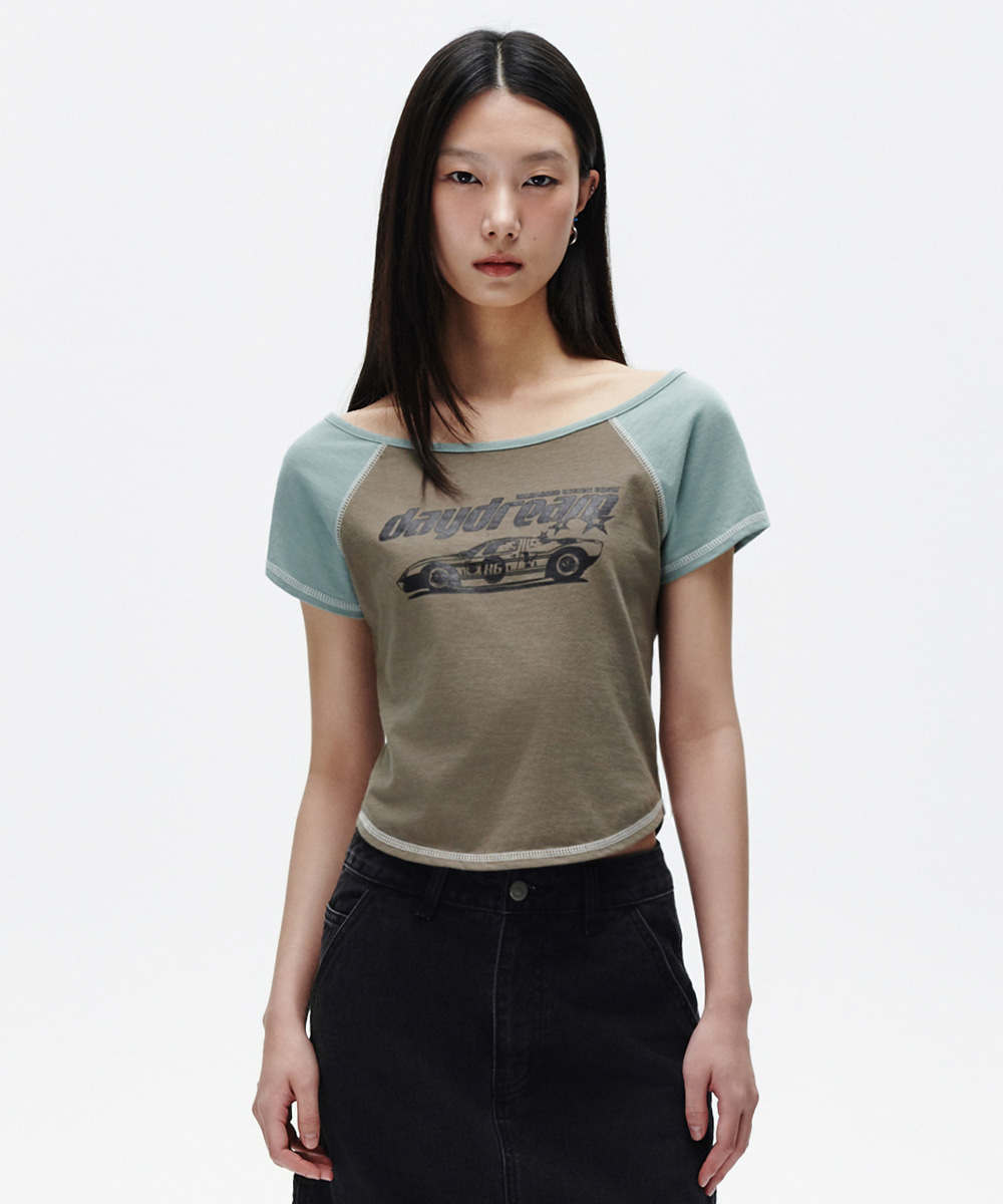 【mahagrid】25SS★ ROSE RAGLAN TEE ROSE RAGLAN TEE[CREAM] - MAHAGRID