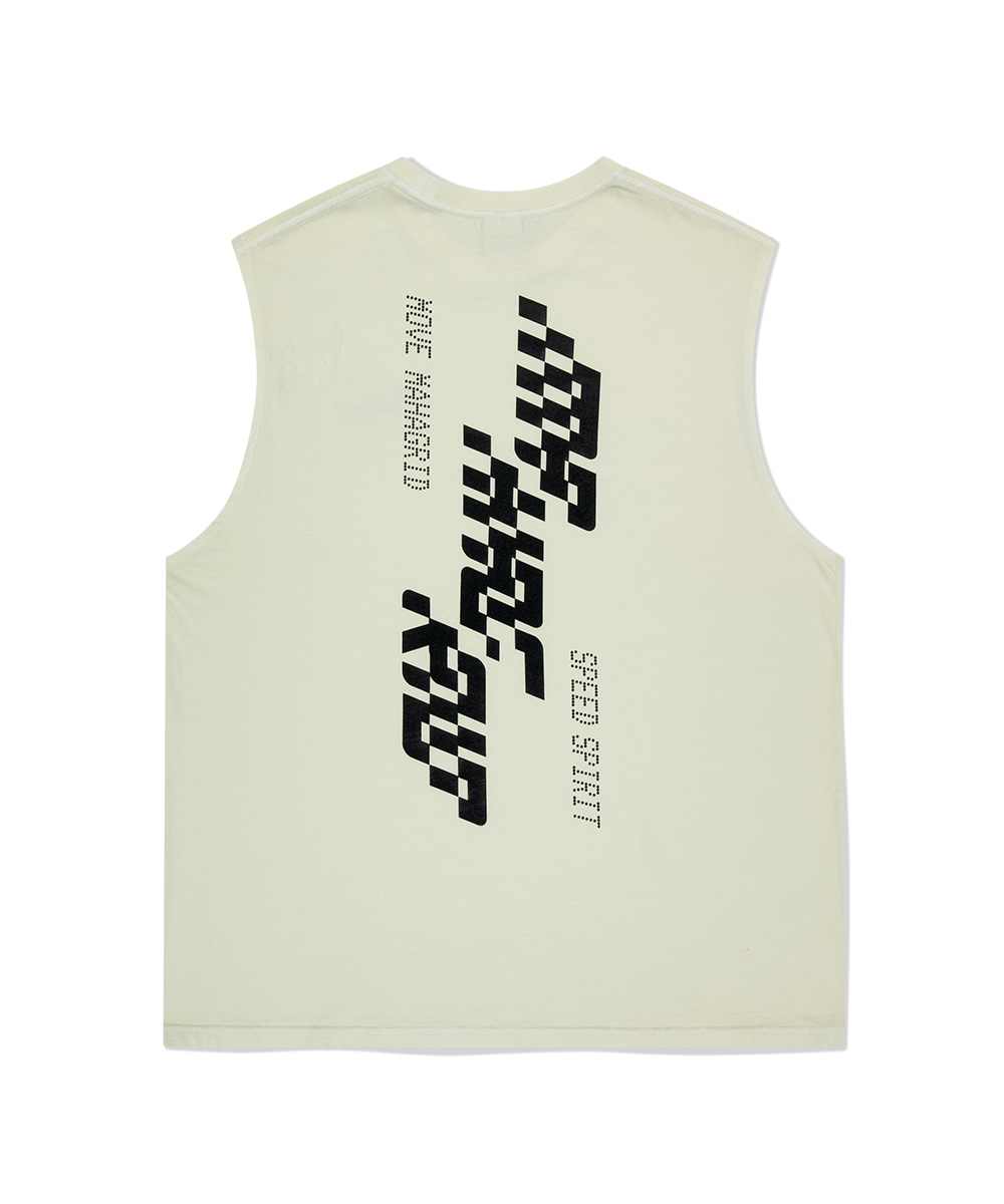 [ MAHAGRID]★25SS★韓国人気★TECH PIGMENT SLEEVELESS TECH PIGMENT SLEEVELESS[IVORY] - MAHAGRID