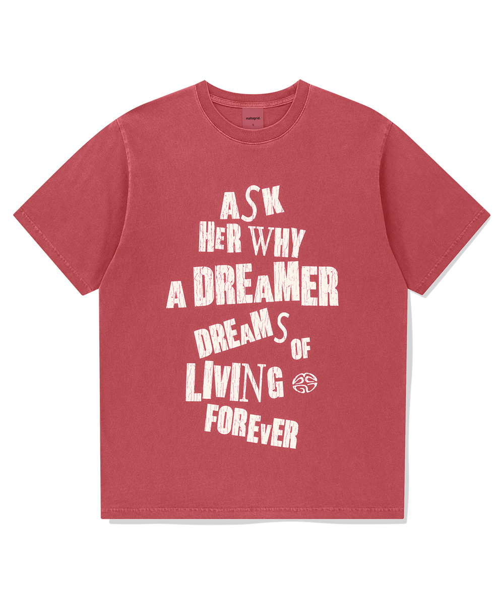 【mahagrid】25SS★ DREAMER PIGMENT TEE DREAMER PIGMENT TEE[RED] - MAHAGRID