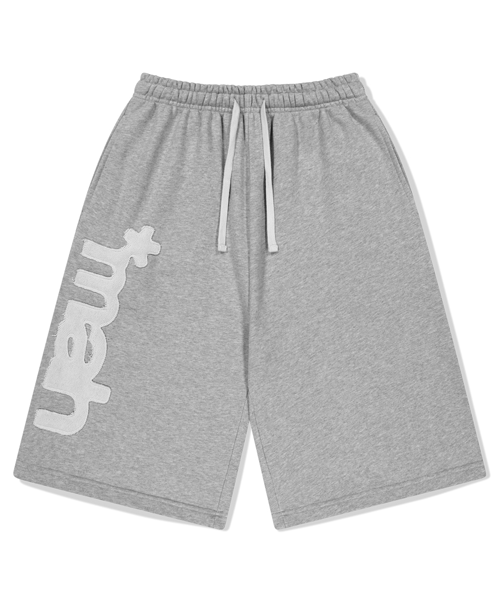 【mahagrid】23SS★ VARSITY LOGO SWEAT SHORT VARSITY LOGO SWEAT SHORT[LIGHT GREY] - MAHAGRID