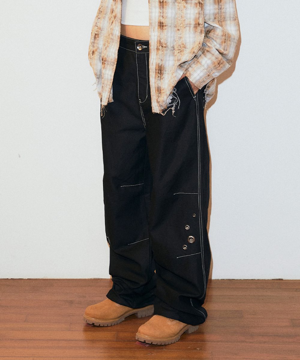 Eyelet Wide Pants by Mahagrid