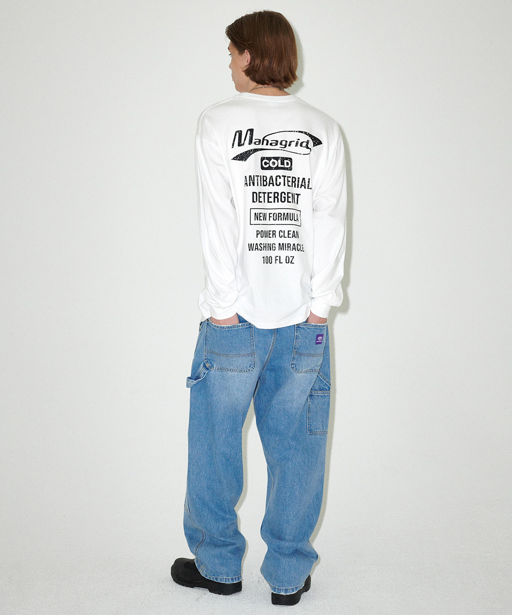 【mahagrid】24FW★ DETERGENT LOGO LS TEE DETERGENT LOGO LS TEE [WHITE] - MAHAGRID