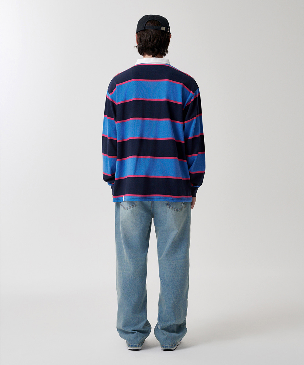 STRIPE RUGBY SHIRT[BLUE] - MAHAGRID