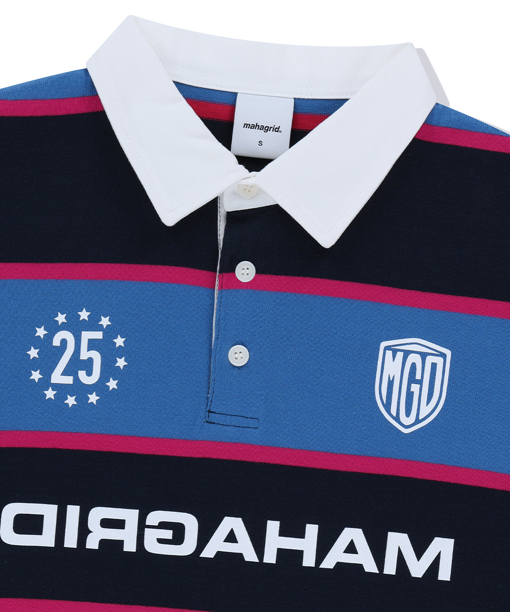 STRIPE RUGBY SHIRT[BLUE] - MAHAGRID