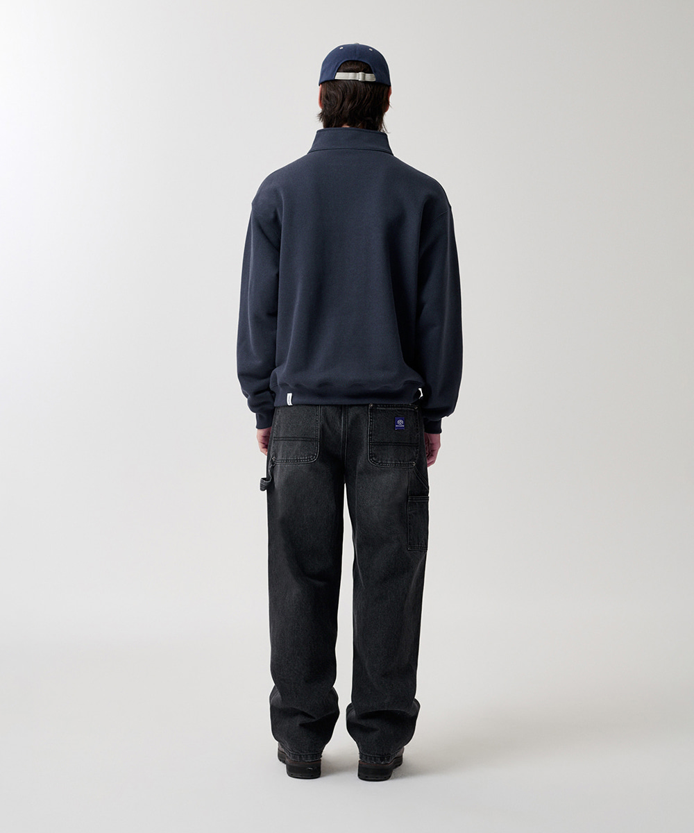 ARCH LOGO APPLIQUE HALF ZIP-UP SWEATSHIRT[NAVY] - MAHAGRID