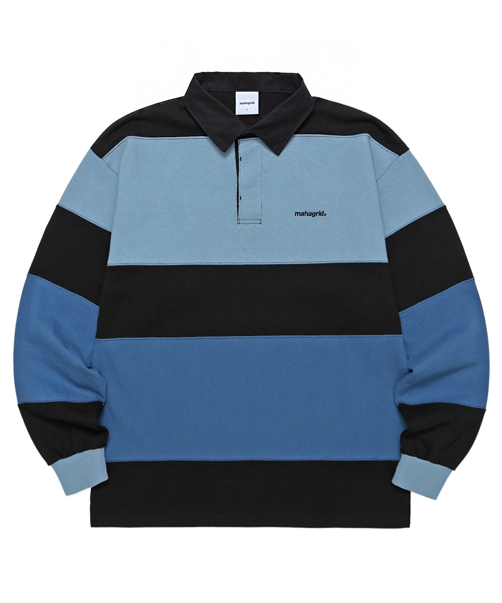 RUGBY POLO LS TEE[BLUE]