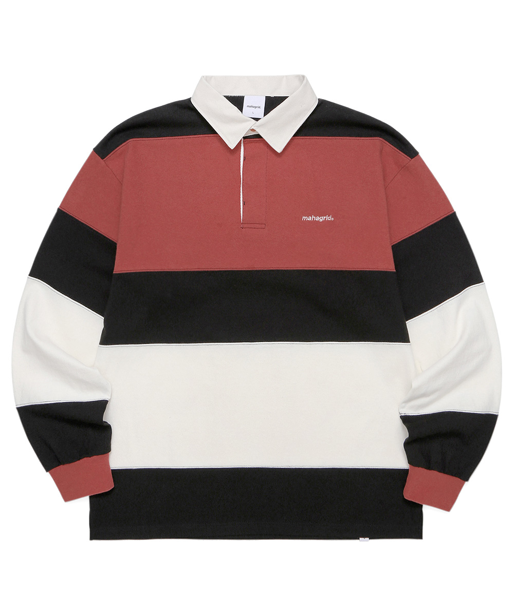 RUGBY POLO LS TEE[RED]