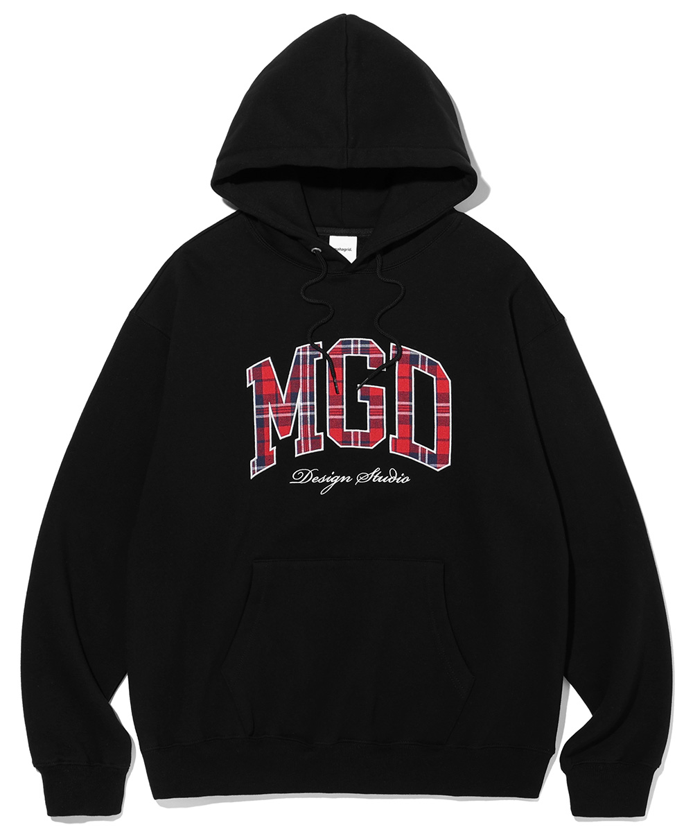 CHECK MGD COLLEGE HOODIE[BLACK]