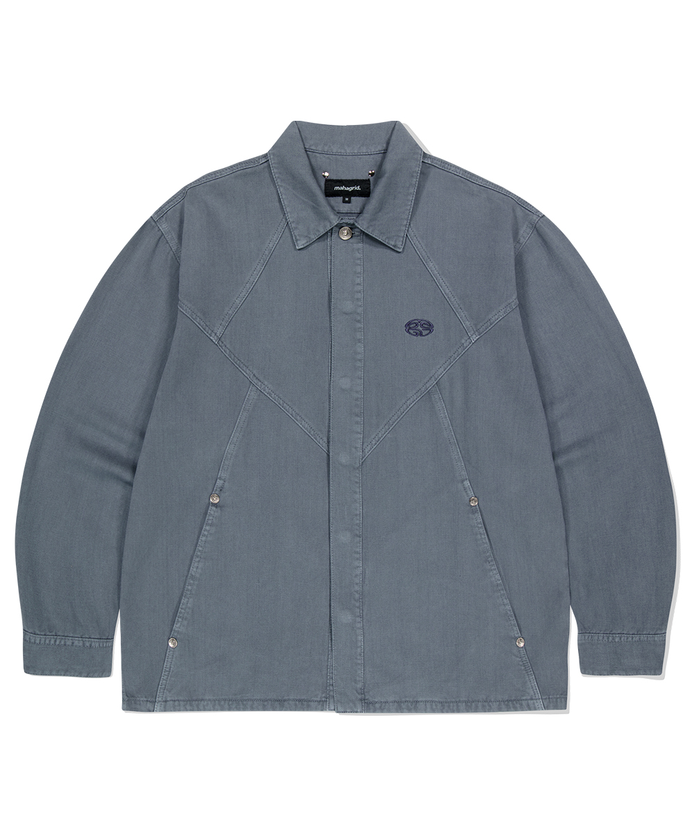 PIGMENT DYED PANEL SHIRT[BLUE]