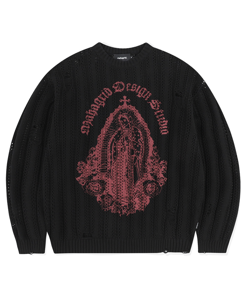 [L size Shipping Begin 3/25]BLESSED MESH KNIT[BLACK]