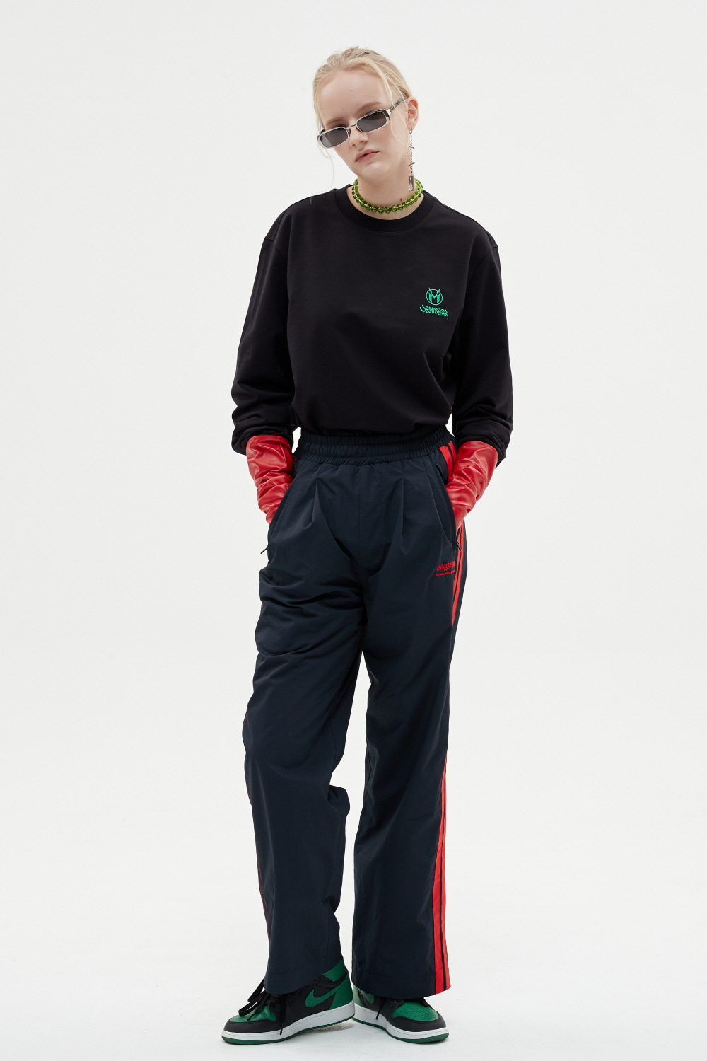 PLEATED WIDE TRACK PANTS NV