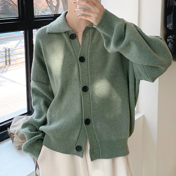 130470 排釦喀什米爾羊毛混紡針織外套