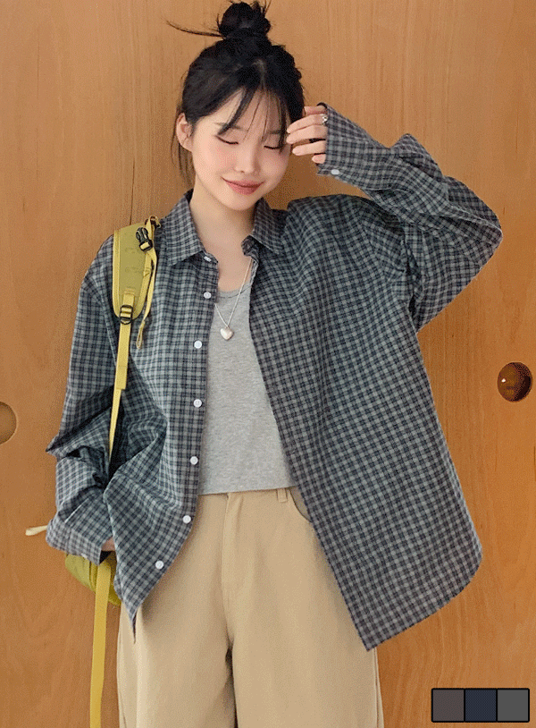 チェックシャツ シャツ 春服 韓国 チェックシャツ💓66girls💓【韓国人気レディースファッション