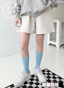 [僅限台灣顧客購買] [verY LooSe] 腰抽繩混棉寬鬆運動短褲