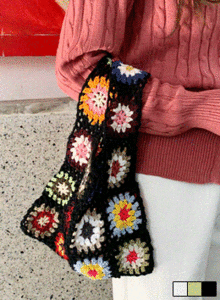 花朵造型針織手提包