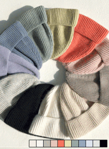 アンゴラカラーニット帽(wool60%)💛66girls💛