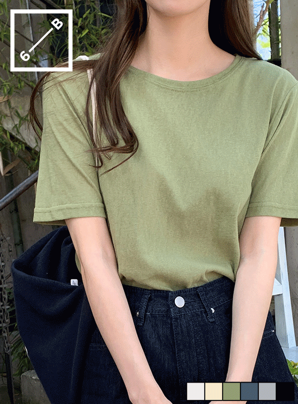[6B] 竹節棉短袖T恤