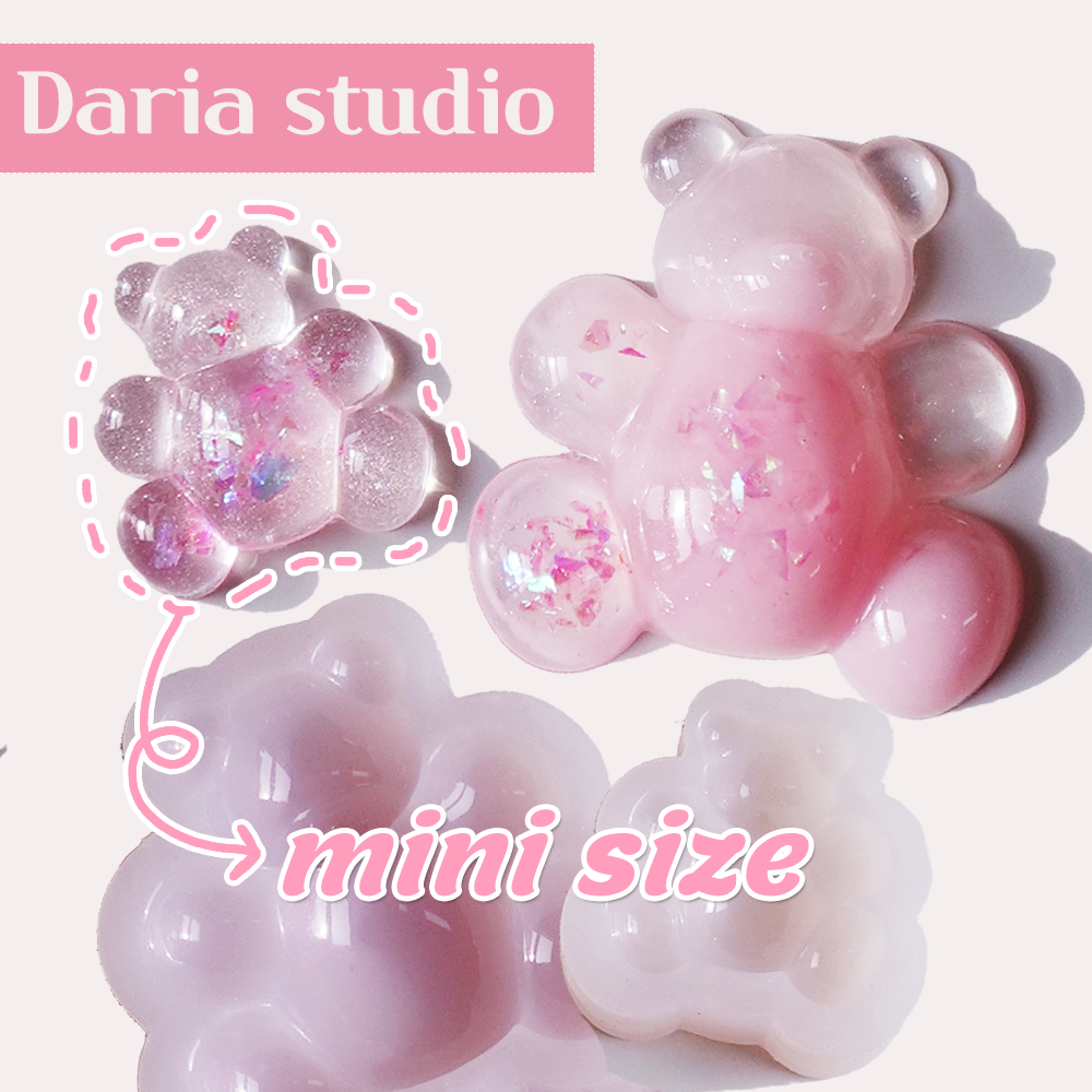 [수제몰드] Daria 미니사이즈 헬로베어 3D 몰드 / 레진아트 실리콘 몰드