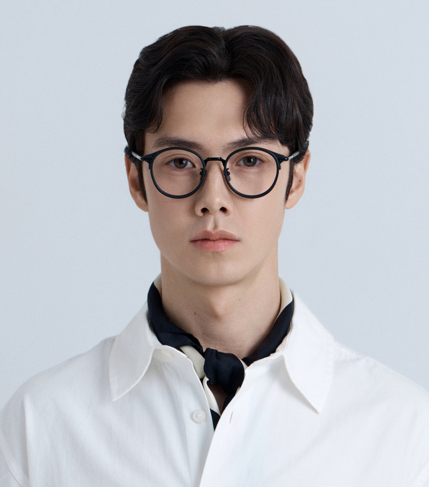 MANOMOS◆クラシック ラウンド×モダン ミニマルデザイン navy GLASSES - manomos