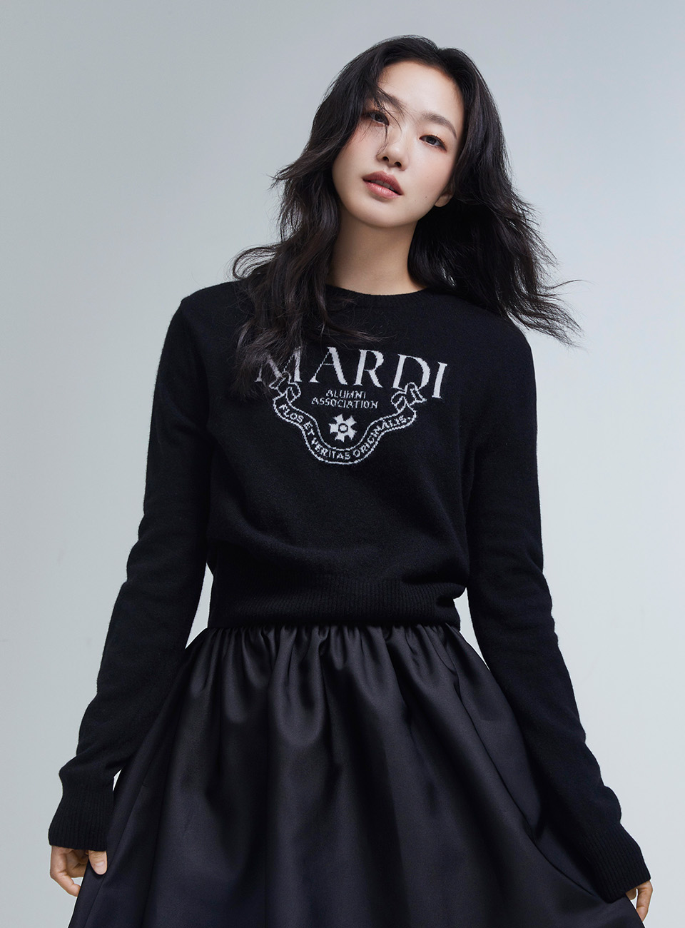 マルディメクルディ CASHMERE CROPPED CREW NECK グレー - メルカリ