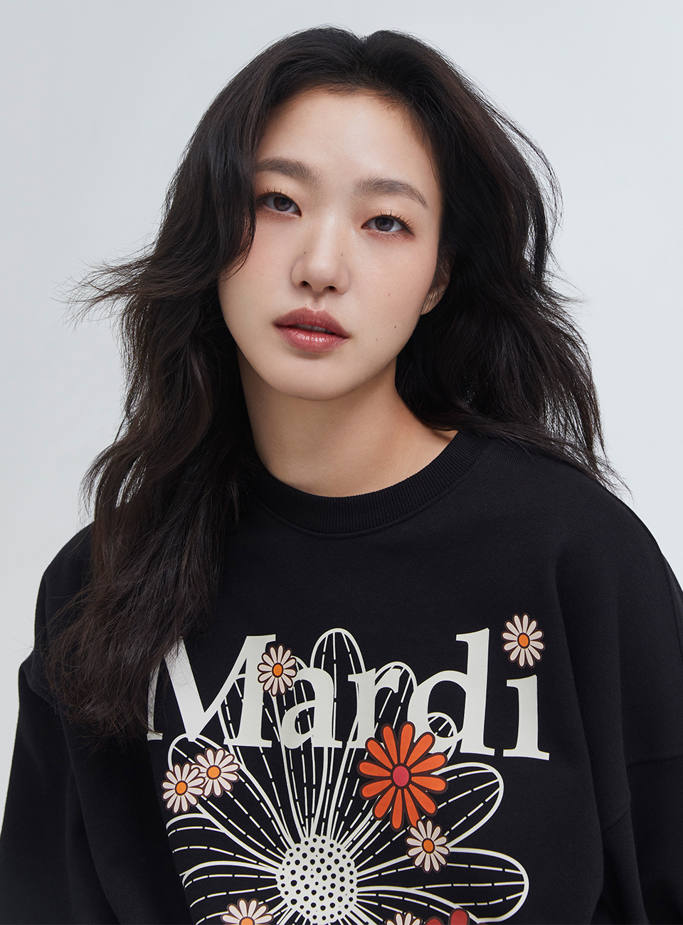 人気 ブランド チェック SWEATSHIRT FLOWERMARDI BLOSSOM_BLACK CREAM - MARDI MERCREDI トレーナー/スウェット