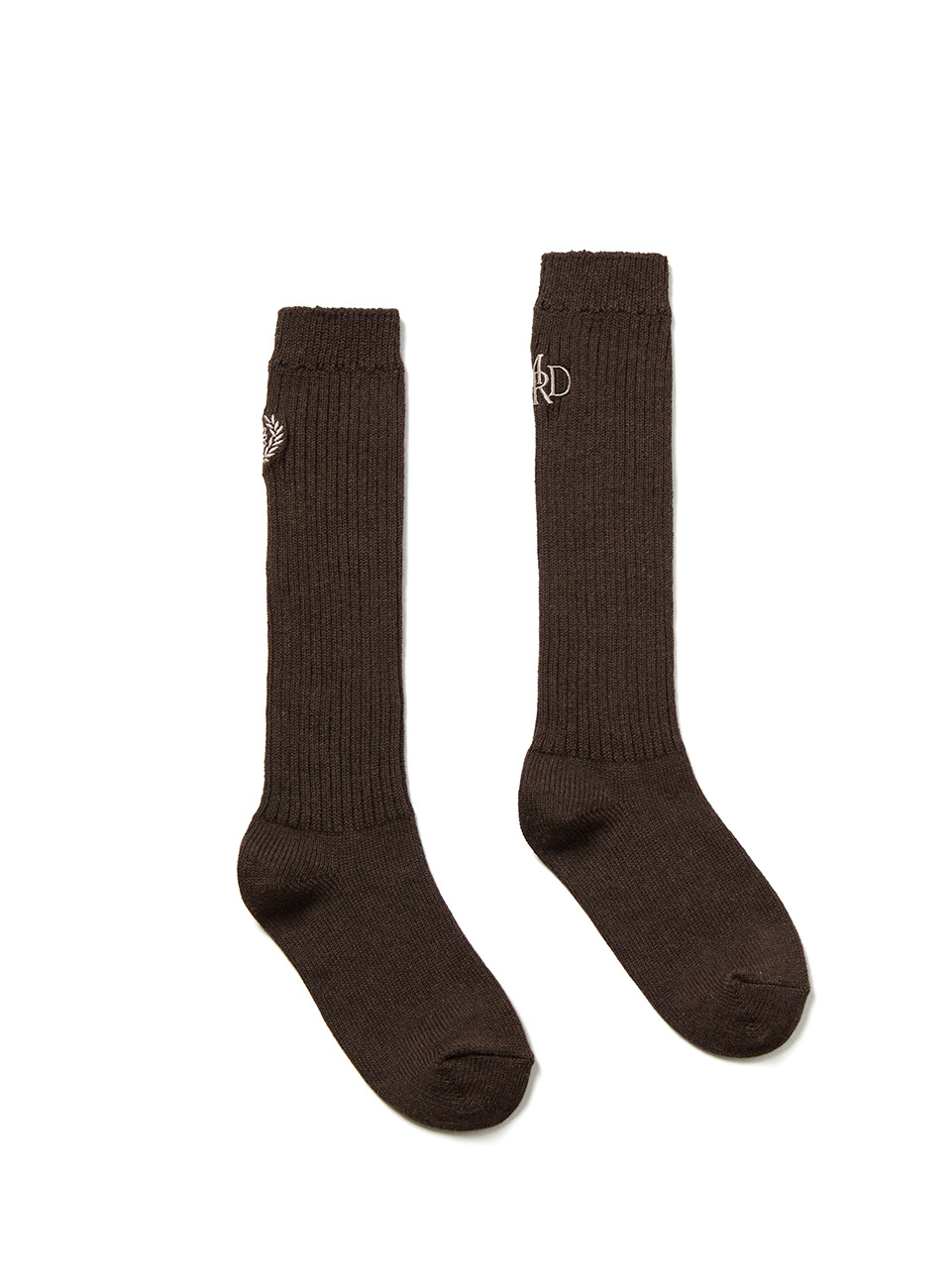●Mardi Mercredi●LONG SOCKS MRD LOGO_4足SET LONG SOCKS MRD LOGO_DARKBROWN KHAKI - MARDI MERCREDI