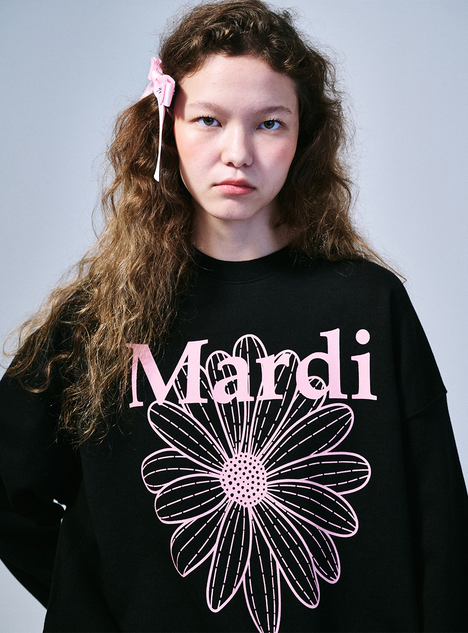 SWEATSHIRT FLOWERMARDI_BLACK PINK