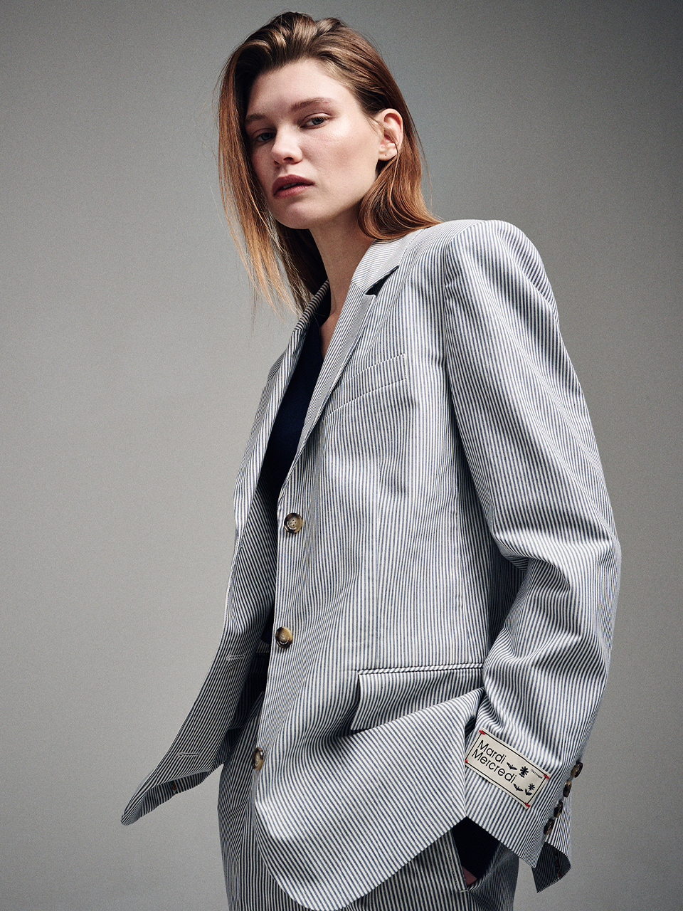 OXFORD JACKET STRIPE_GREY - MARDI MERCREDI