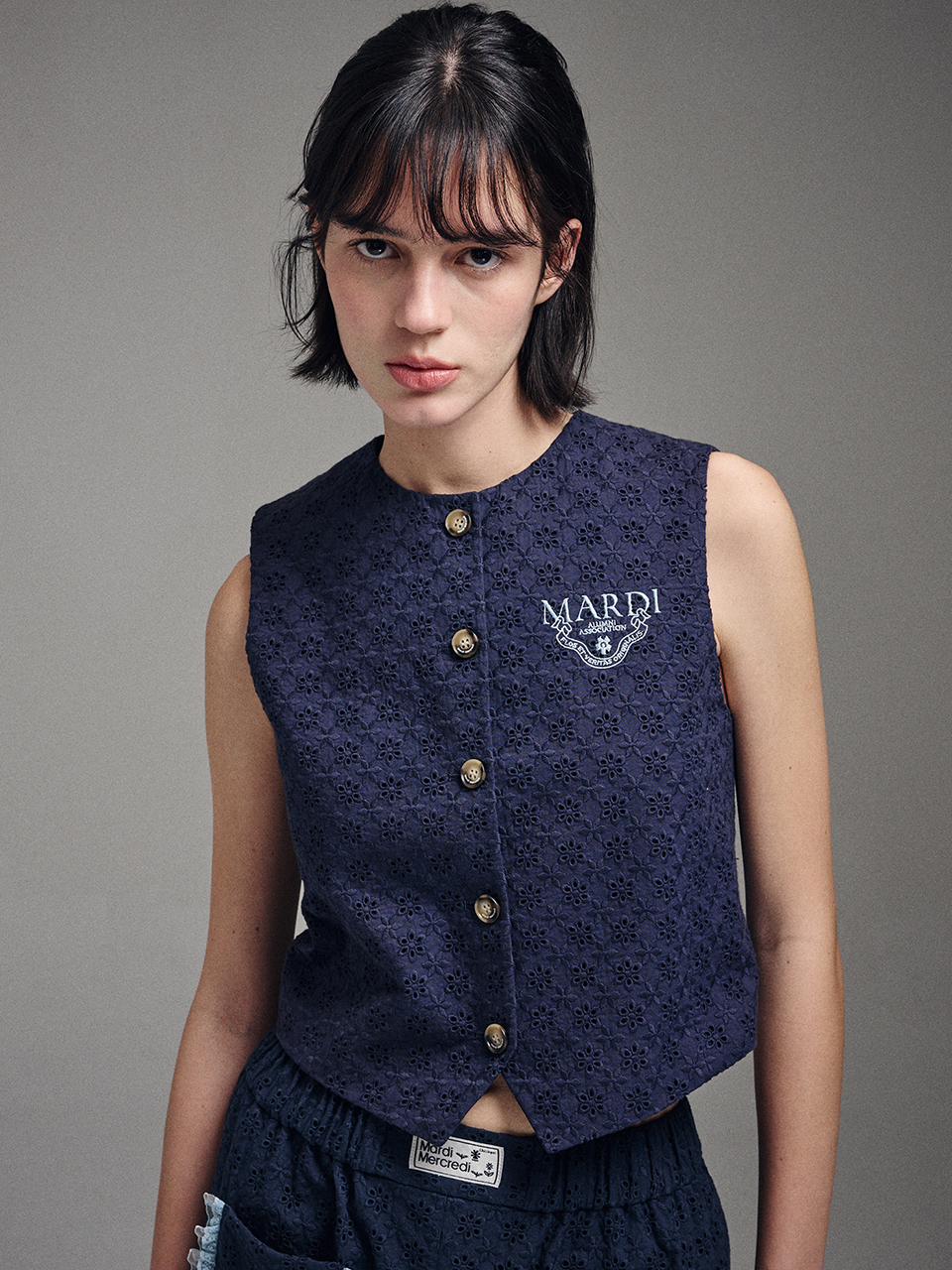 CLASSIC VEST EYELET_NAVY